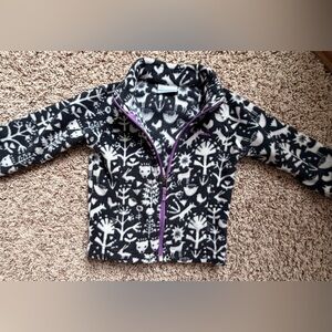 Columbia Black and White Fleece with Purple Zipper